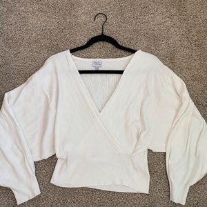 White Cozy Co. v-neck sweater